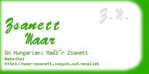 zsanett maar business card